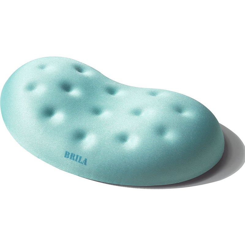 BRILA Ergonomic Memory Foam Mouse Wrist Rest Support Pad Cushion for Computer, Laptop, Office Work, PC Gaming - Massage Holes Design - Wrist Pain Relief (Aquamarine Mouse Wrist Rest) - Image 1